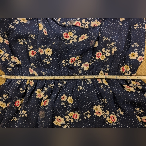 Navy floral polka dot sun dress | M - Picture 3 of 5
